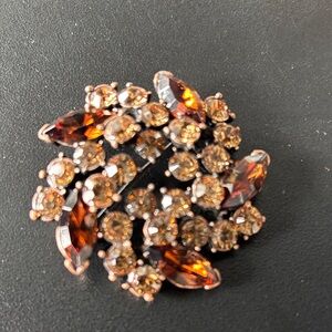 Cachet Dark Brown and Amber Brooch